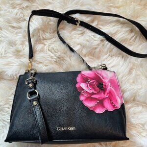 Calvin Klein Crossbody/Wristlet, Medium Size Handbag with Rose Studded Detail